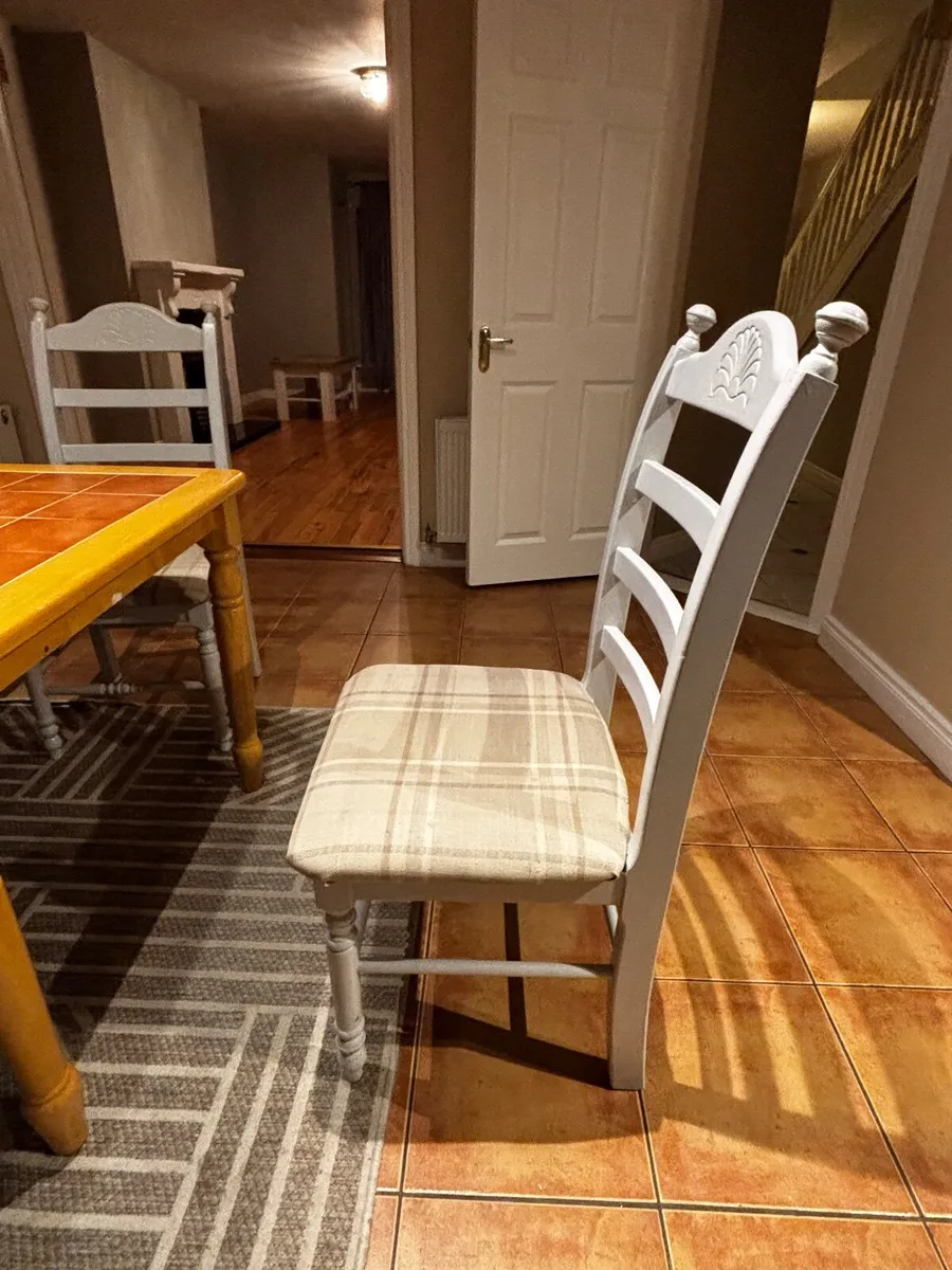 Light Coloured Wooden Kitchen Chairs - Image 2