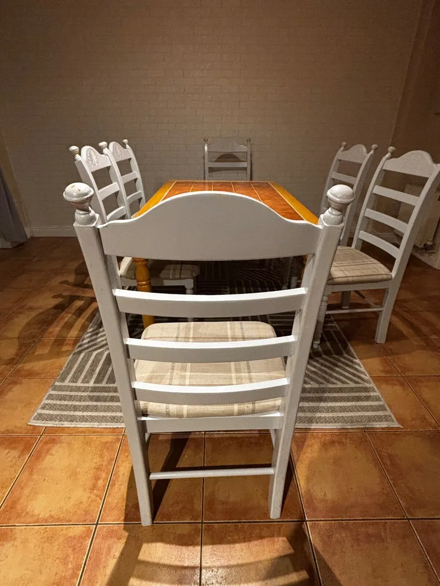 Light Coloured Wooden Kitchen Chairs - Image 3