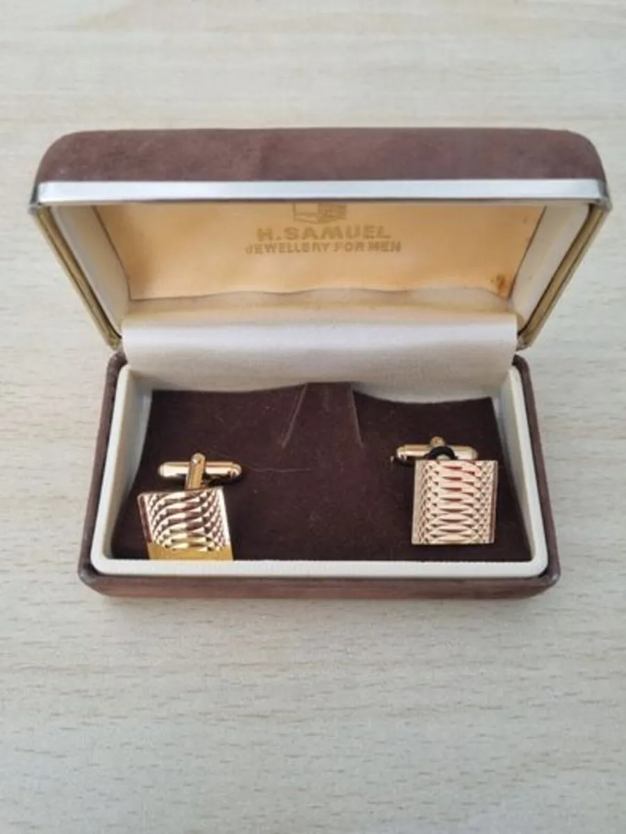 Antique, gold-plated H. Samuel cufflinks in origin - Image 2