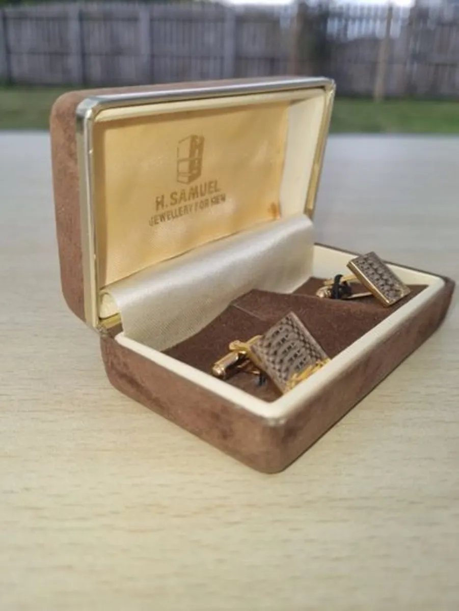 Antique, gold-plated H. Samuel cufflinks in origin - Image 3