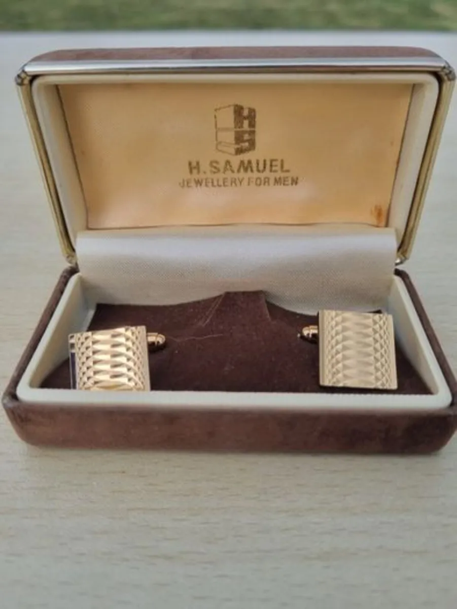 Antique, gold-plated H. Samuel cufflinks in origin - Image 1