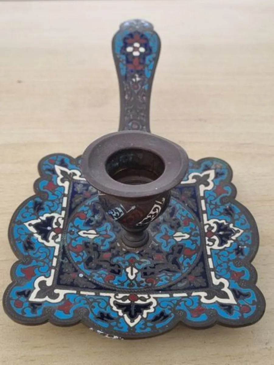 19th-century French handheld candlestick - Image 2