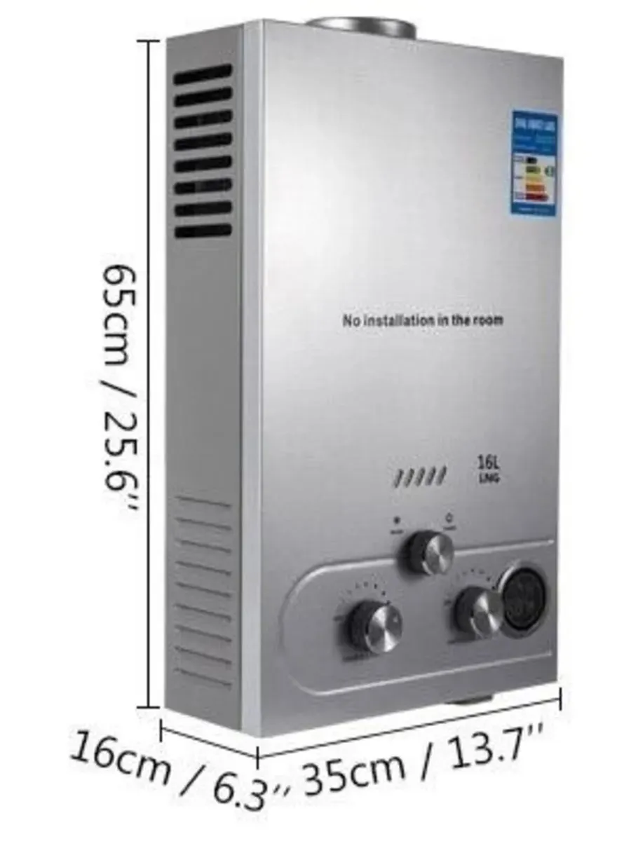 LPG Water Heater 16L Tankless Gas Boiler - Image 1