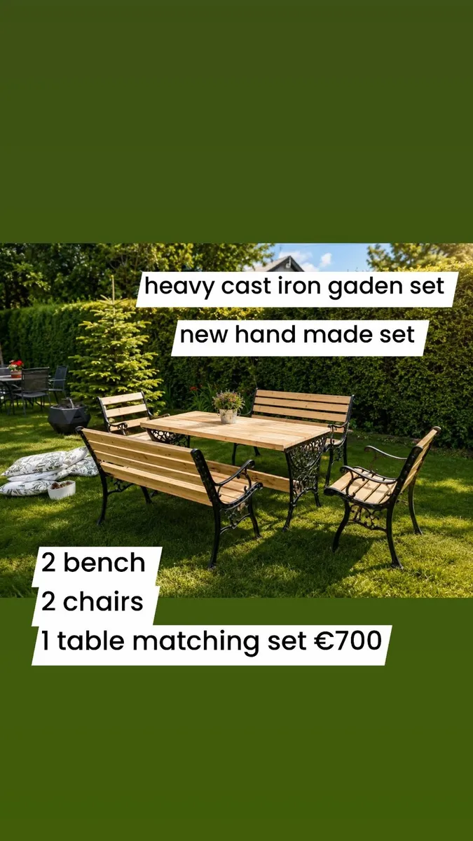 cast iron garden set €700 (5 piece heavy c. iron) - Image 1