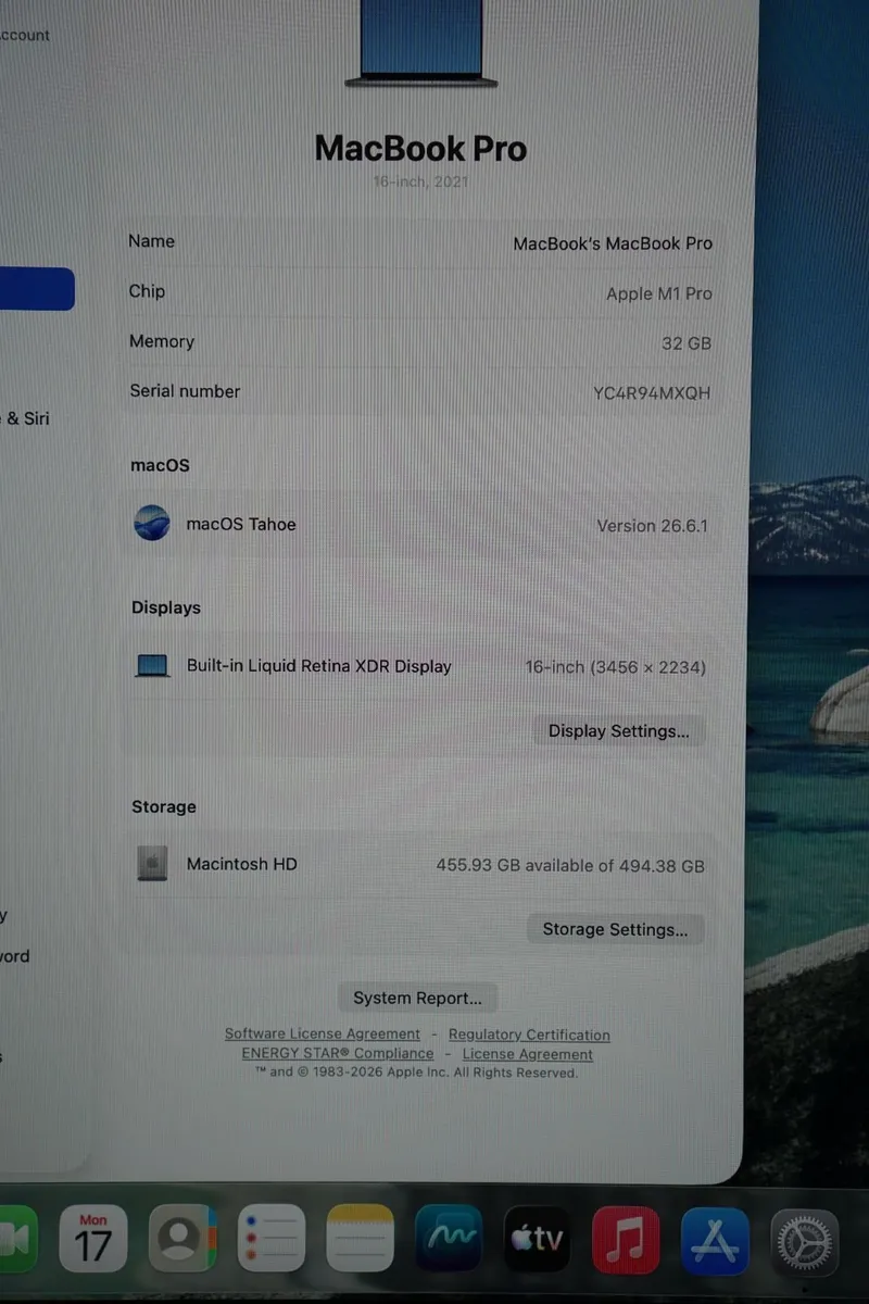 MacBook Pro 16" 32GB | 2021 | M1 Pro | 512GB | 91% - Image 2
