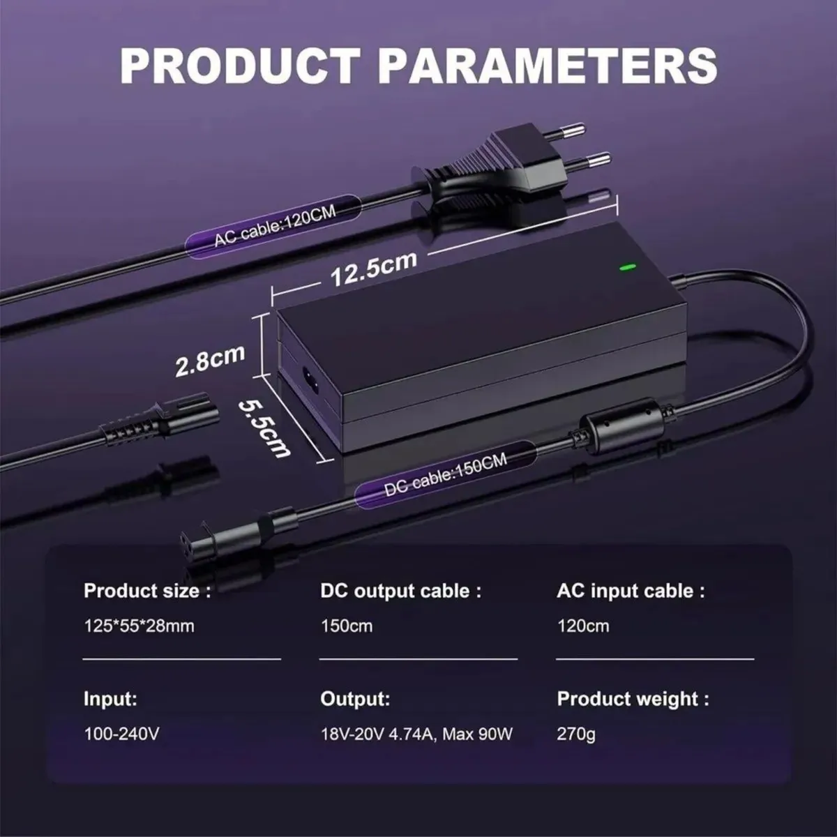 Laptop Charger Universal 90W Power Supply - Image 3