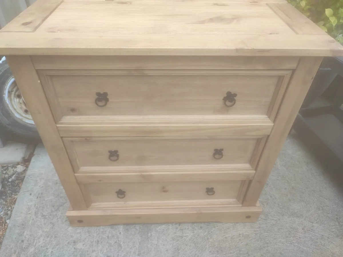 Mexican Pine Chest, Lockers, table and TV stand - Image 1