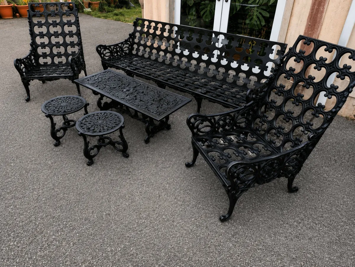 Vintage Cast Iron Garden Furniture Set - Image 1