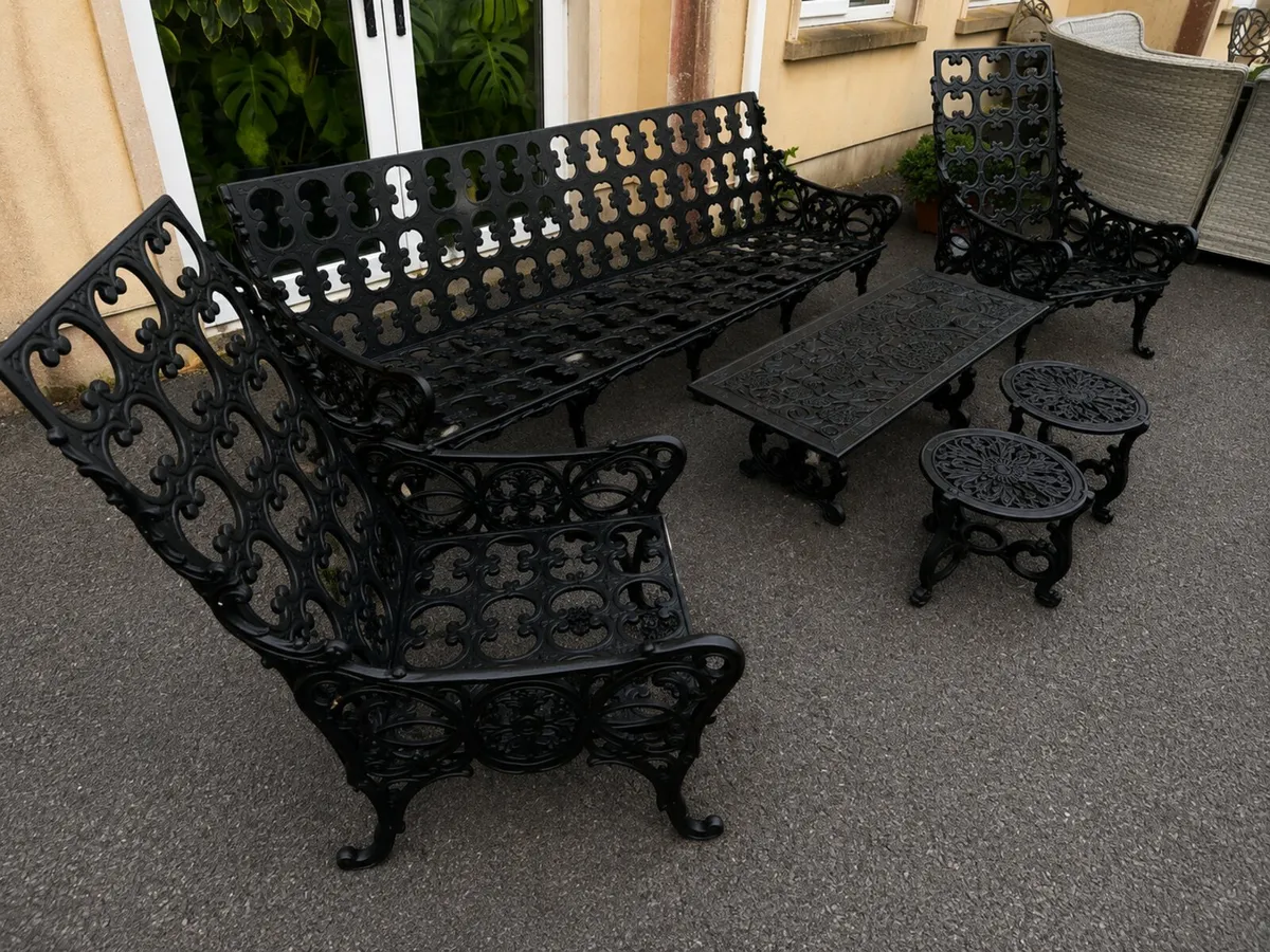 Vintage Cast Iron Garden Furniture Set - Image 3