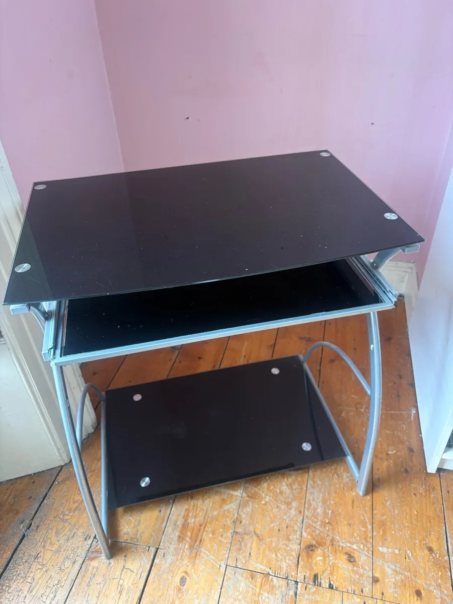 Black glass Computer Desk - Image 2