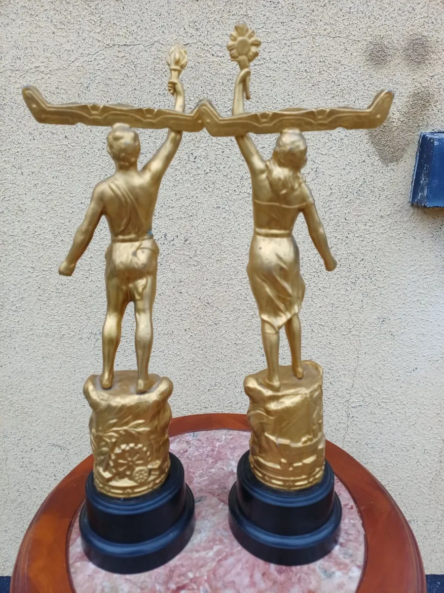 Vintage Art Deco Spelter Statues - Image 2