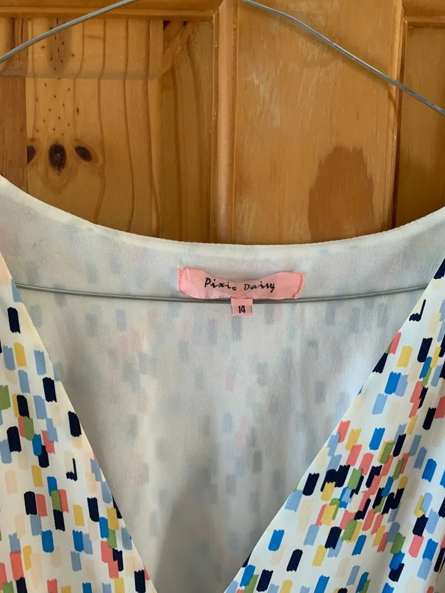 White & Multi Colour Pixie Daisy Dress - Image 2
