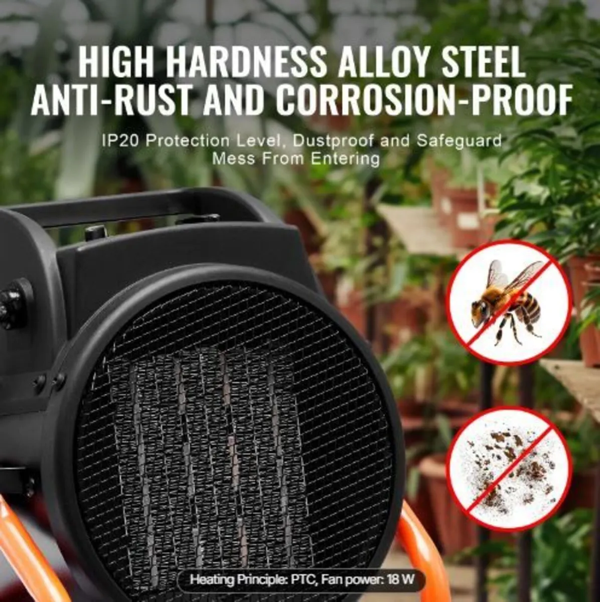 Greenhouse Heater, 2000W PTC Fast Heating - Image 4