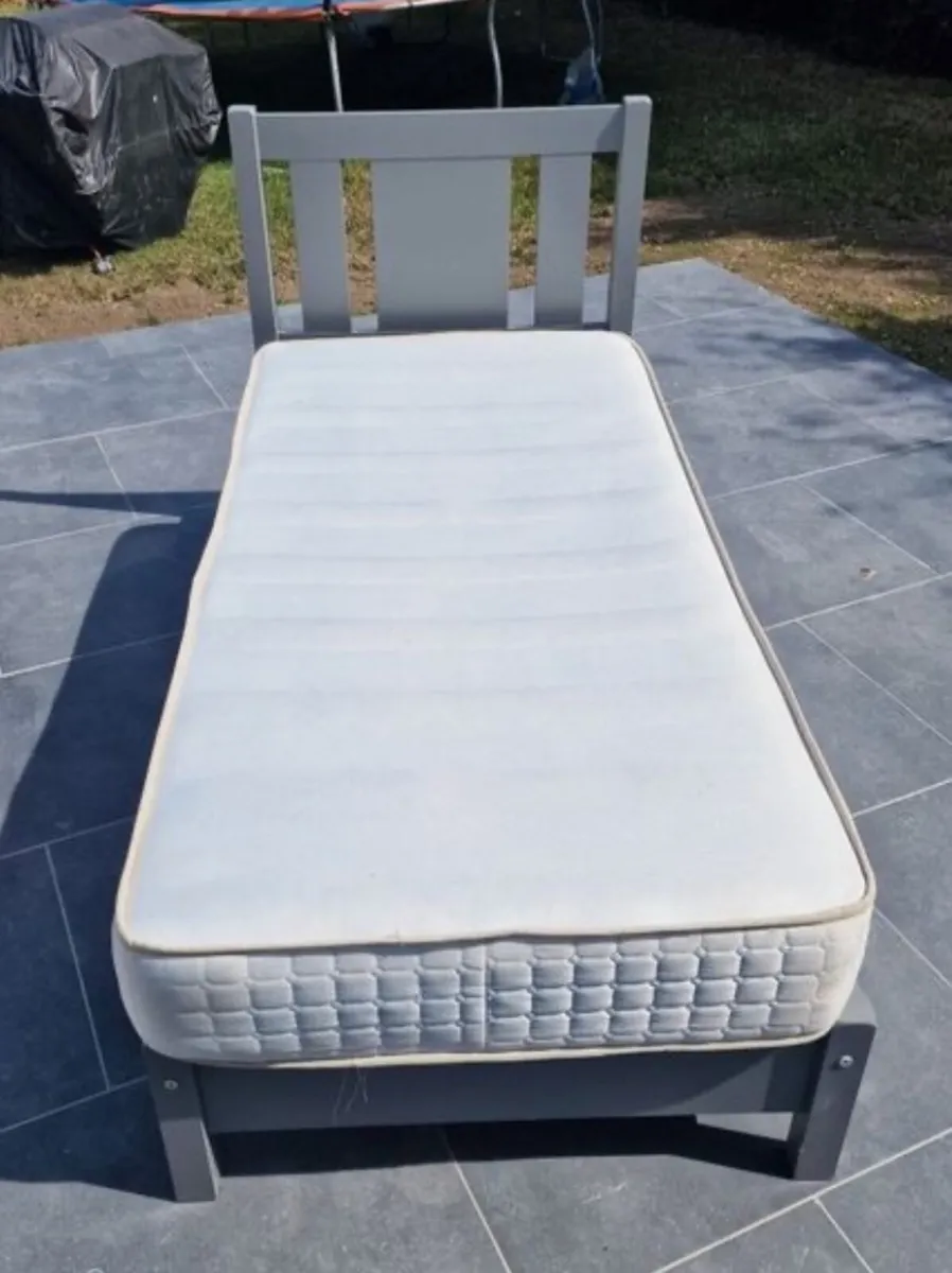 Beautiful Grey Wooden Single Bed Frame - Deliver - Image 1