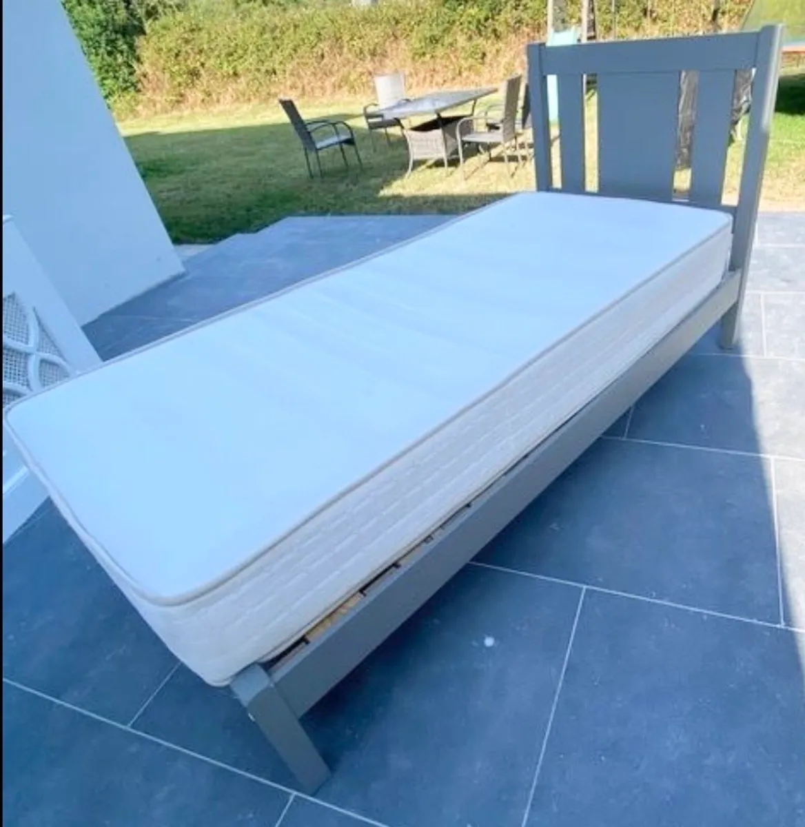Beautiful Grey Wooden Single Bed Frame - Deliver - Image 3