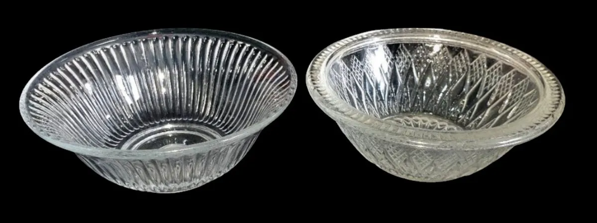 Beautiful Pair of Vintage Glass Serving Bowls - Image 1