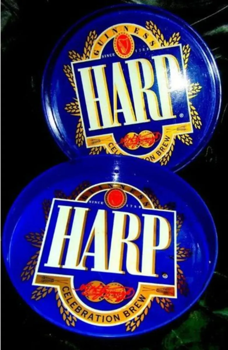 Pair of Vintage Harp 'Celebration Brew' Trays - Image 3
