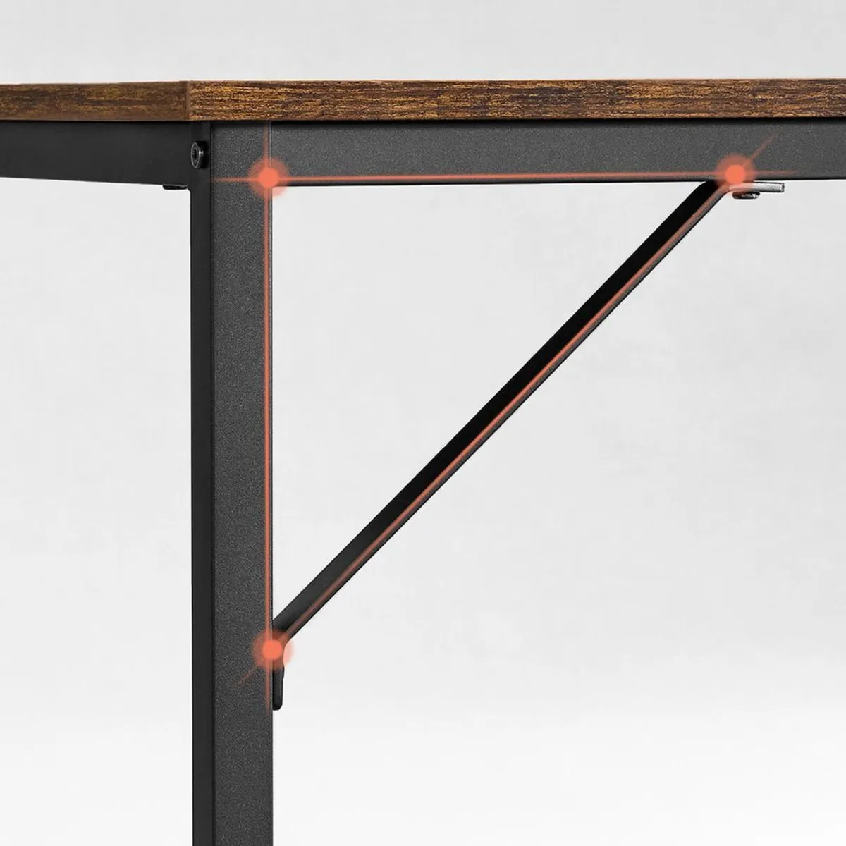Computer Desk 135 cm with Black Steel Frame Office - Image 3
