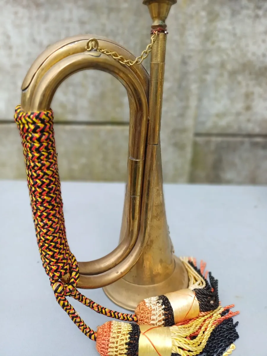 Vintage Brass Military Bugle - Image 3