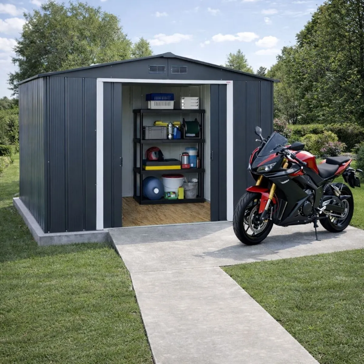 10×12 ECO Steel Garden Sheds  (with Free Floor Kit - Image 2