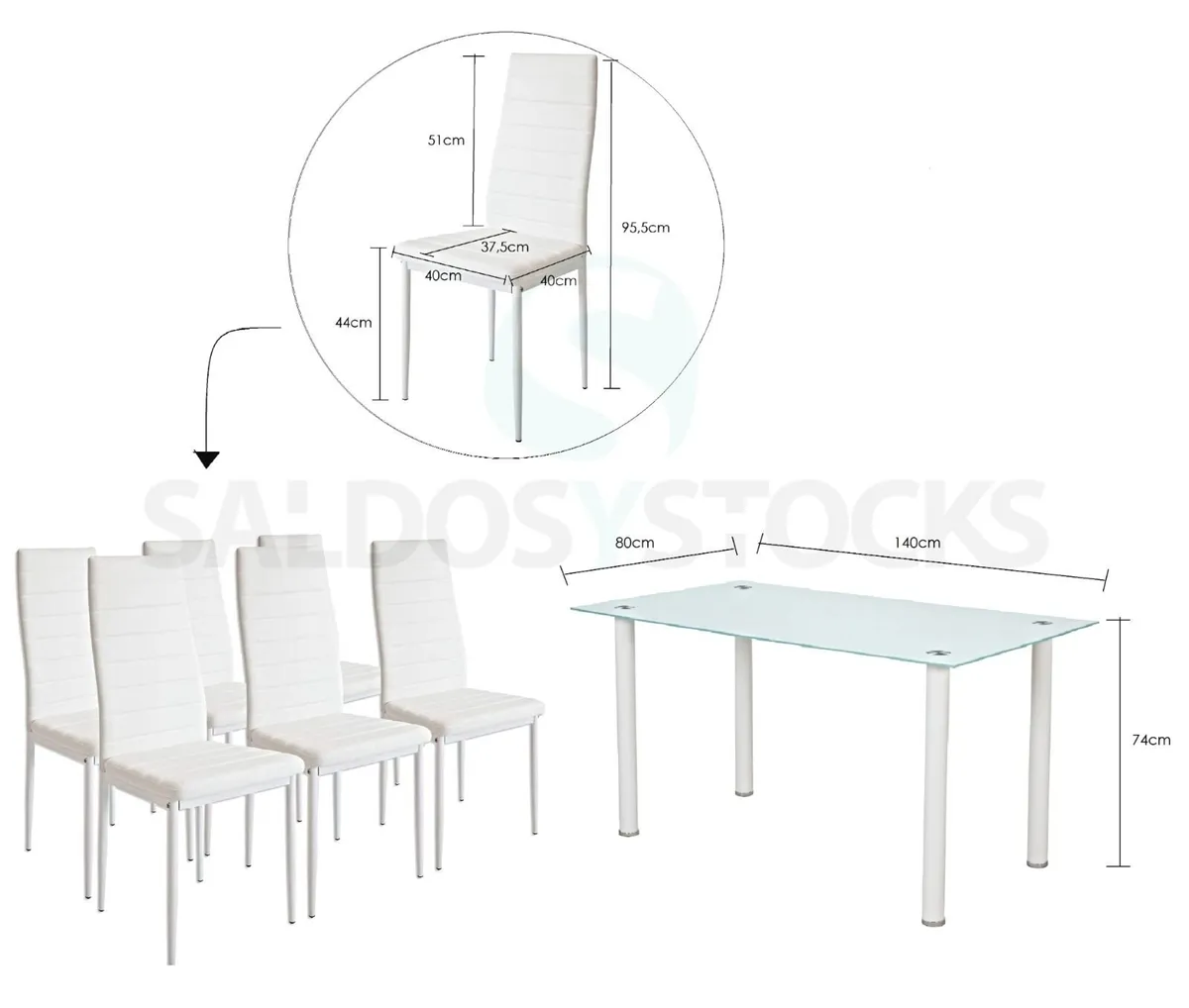 Black Glass Dining Table Set Seats 6 in Style! - Image 4