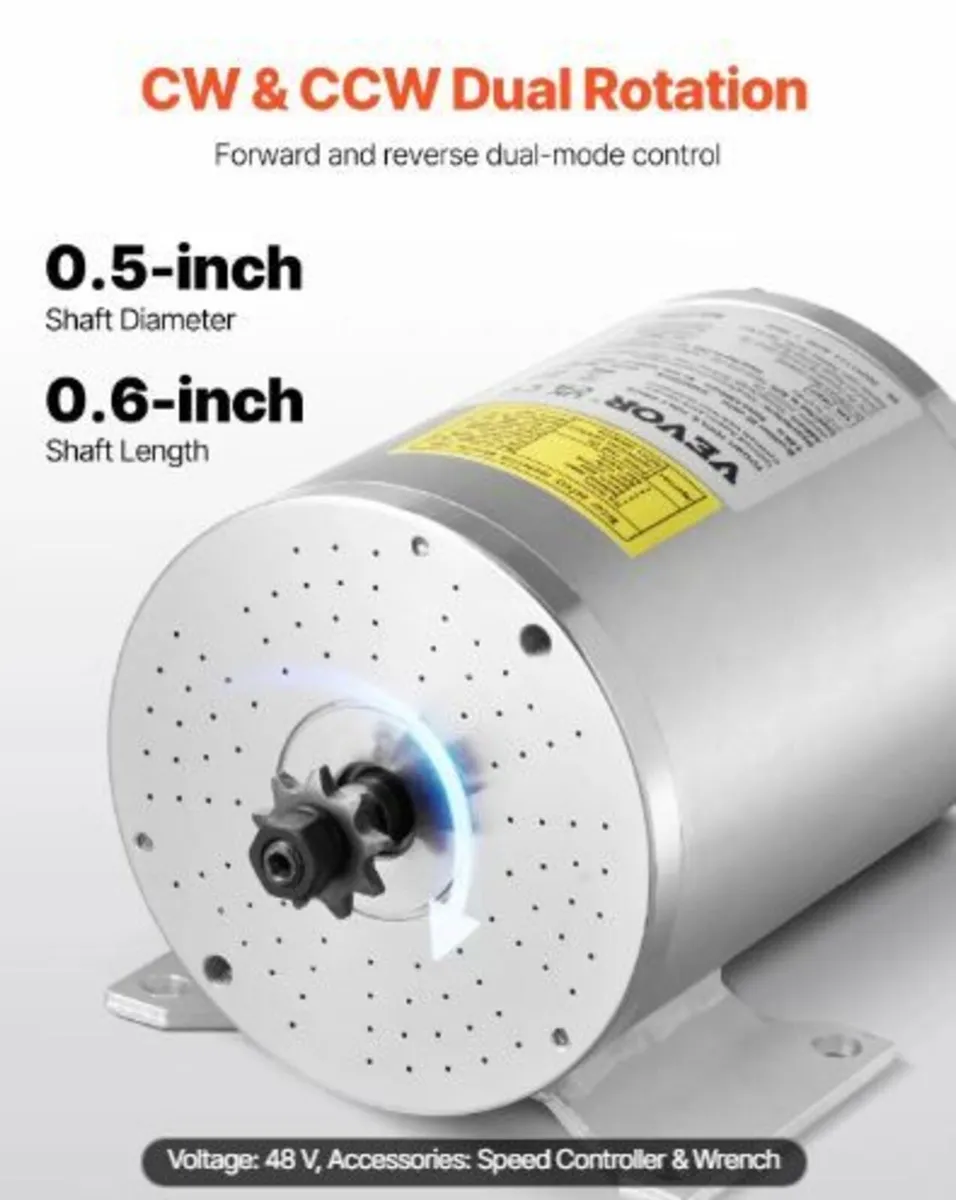 2000W Electric Brushless DC Motor Kit - 48V - Image 3