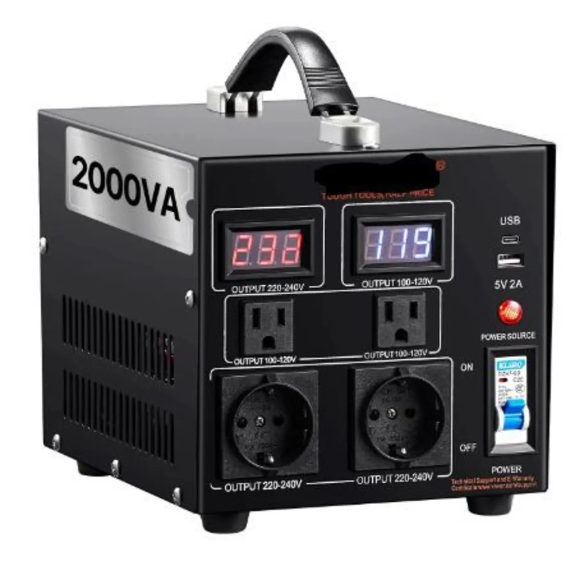 Voltage Converter Transformer, 2000VA - Image 2