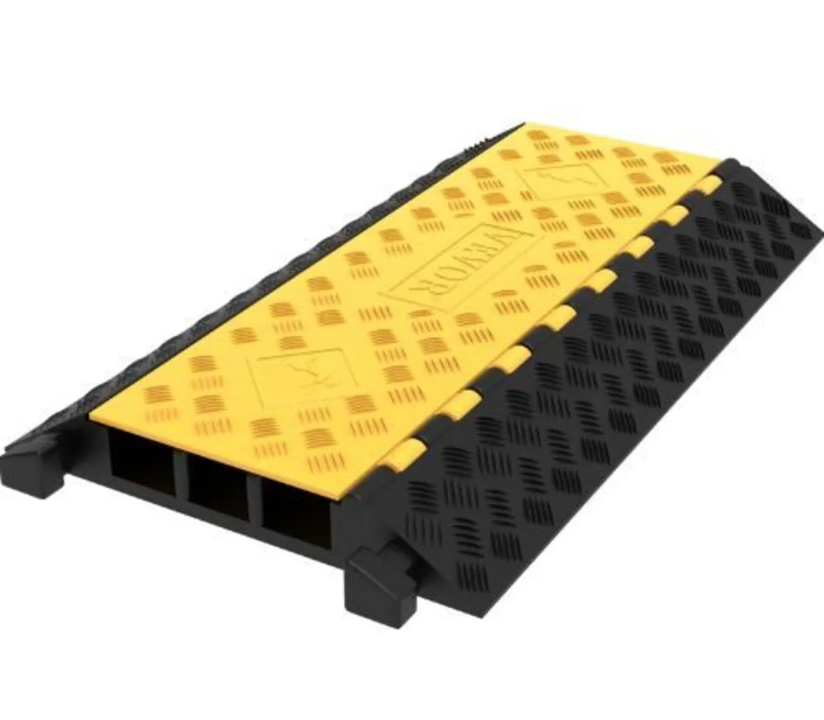 3 Channel Rubber Cable Protector Ramp - Image 1