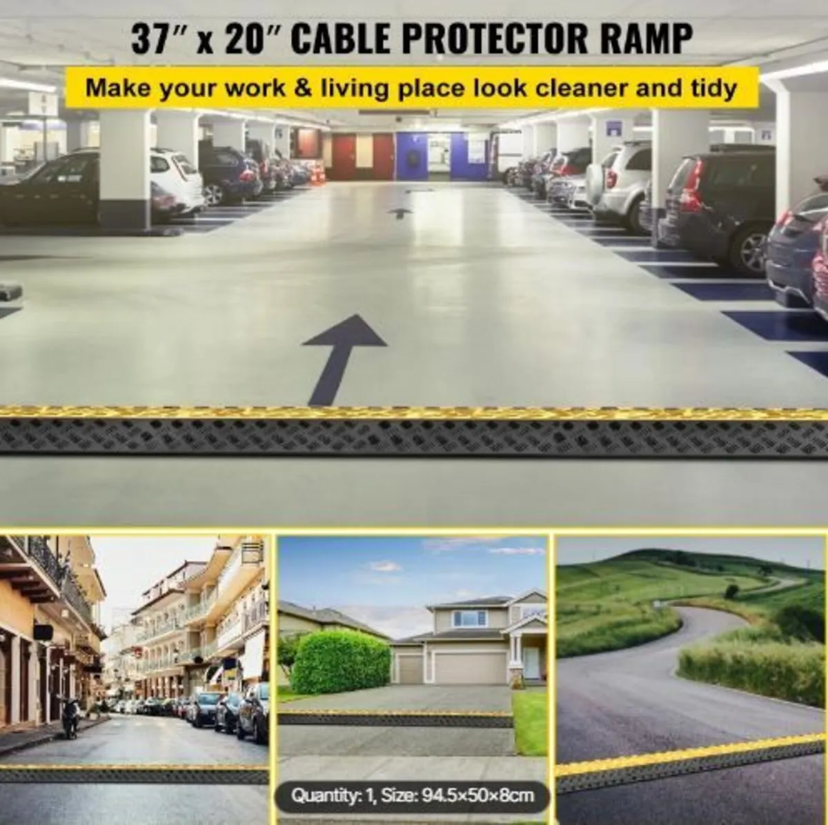 3 Channel Rubber Cable Protector Ramp - Image 4
