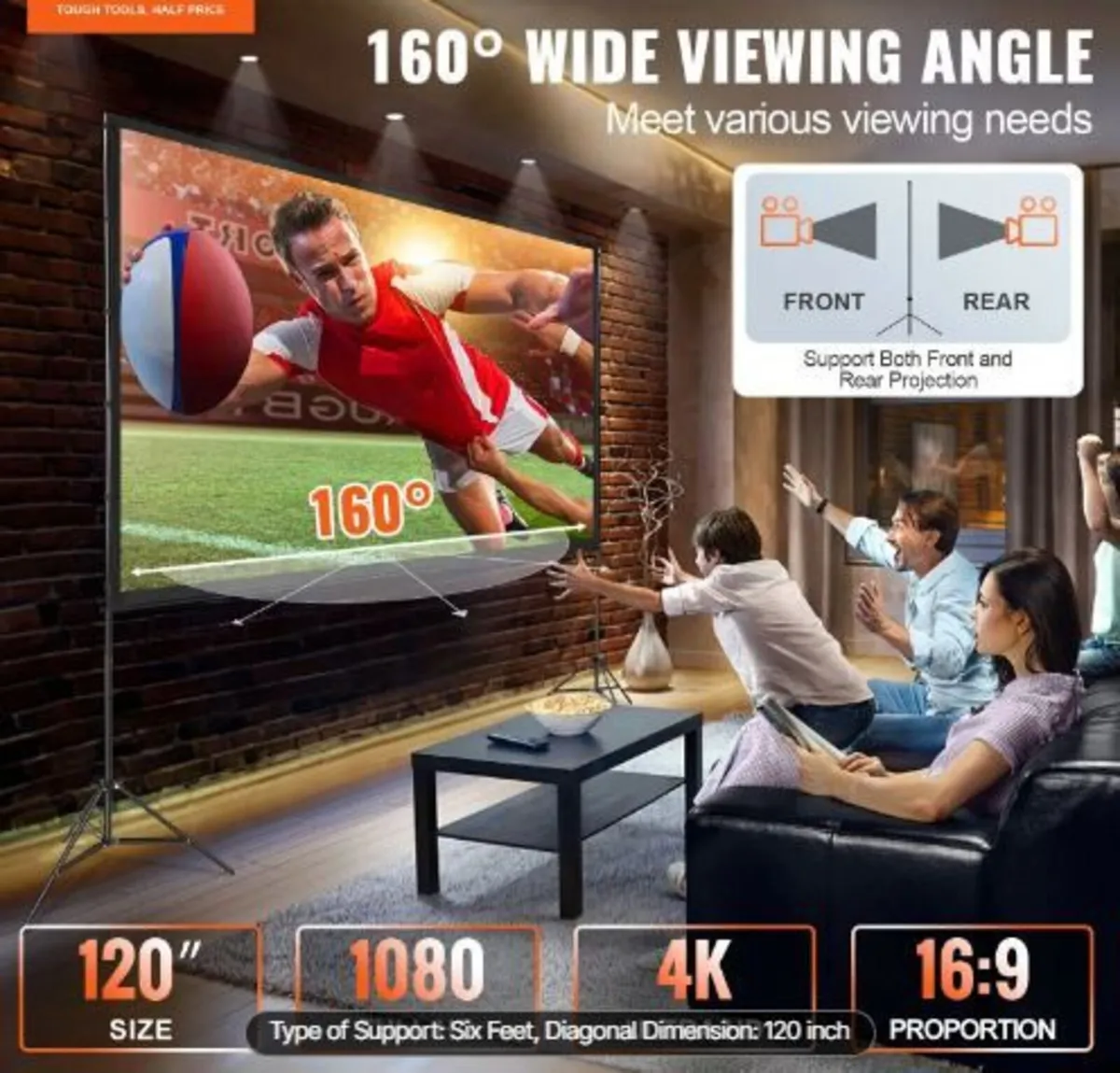 Projector Screen with Stand, 120 inch - Image 2