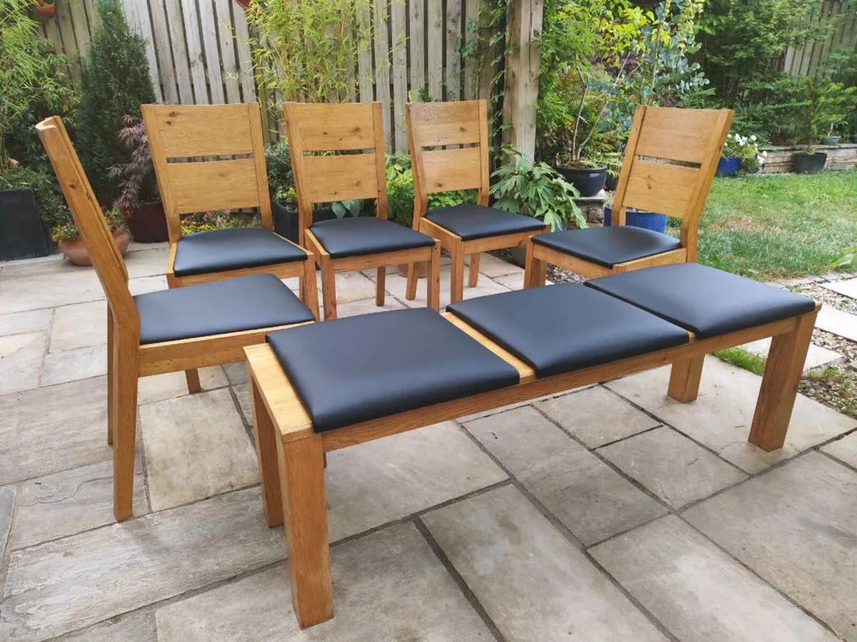 5 kitchen dining chairs + bench - Image 3