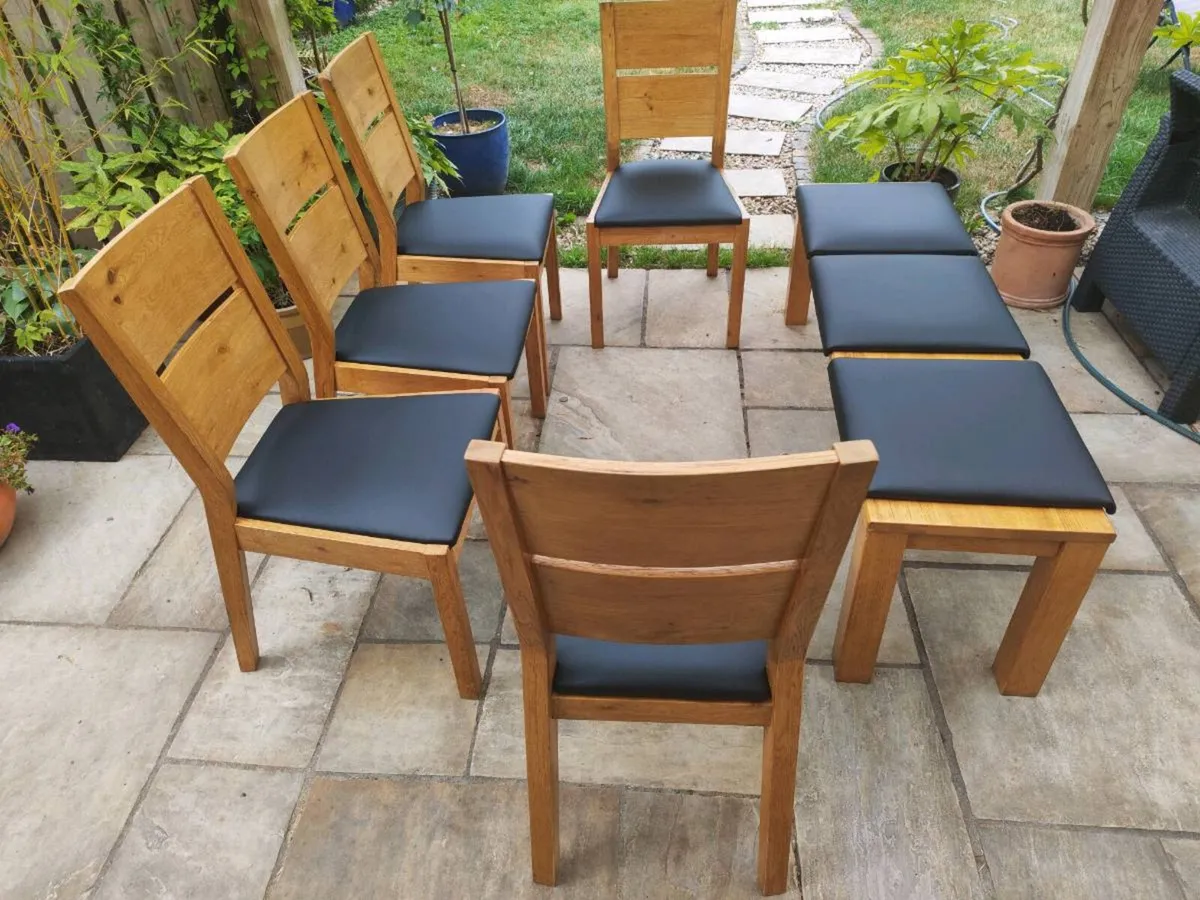 5 kitchen dining chairs + bench - Image 4