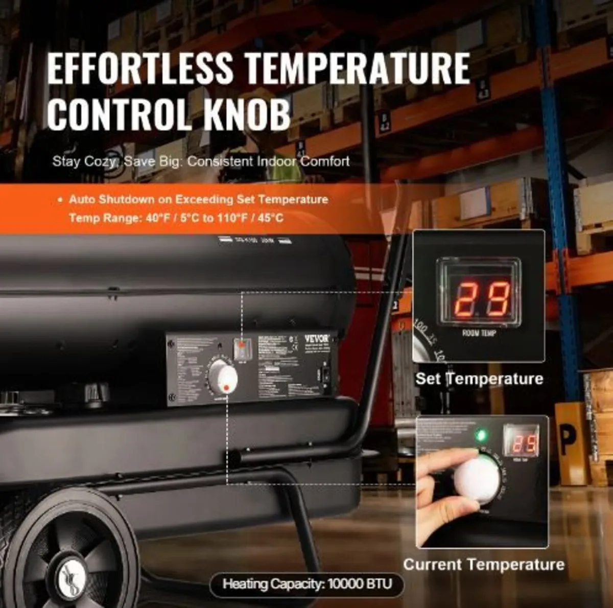 Kerosene/Diesel Forced Air Heater, 100000Btu - Image 4