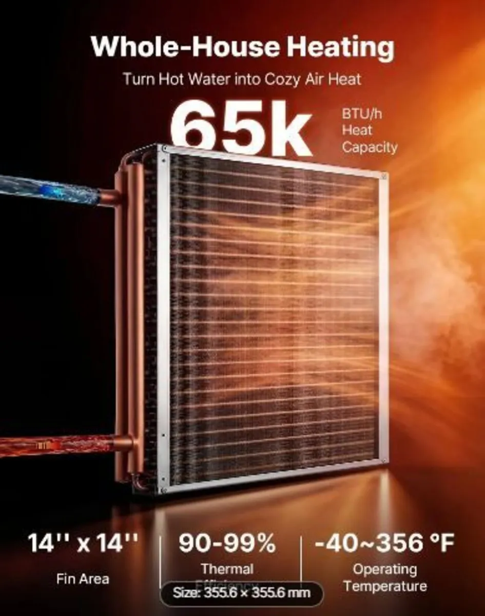 Water to Air Heat Exchanger, 356 x 356 mm - Image 3