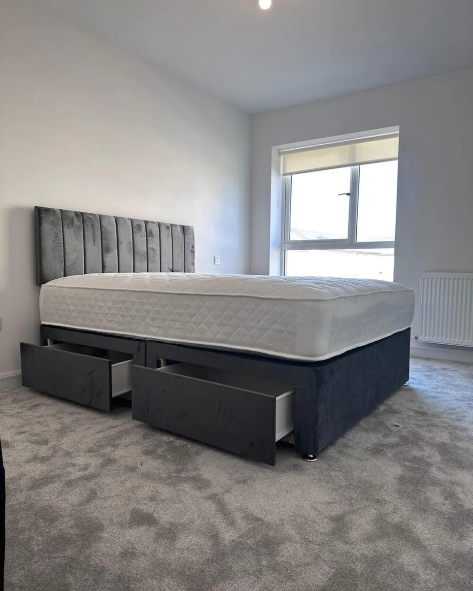 New 4,6 Divan Base & Mattress & Headboard FREE DEL