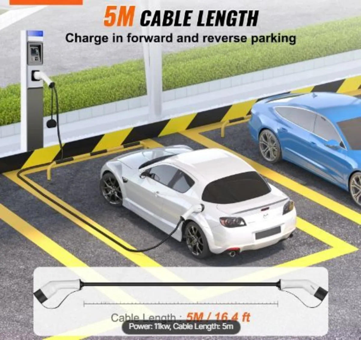 Type 2 to Type 2 EV Charging Cable, 16Amp, 11kW - Image 3