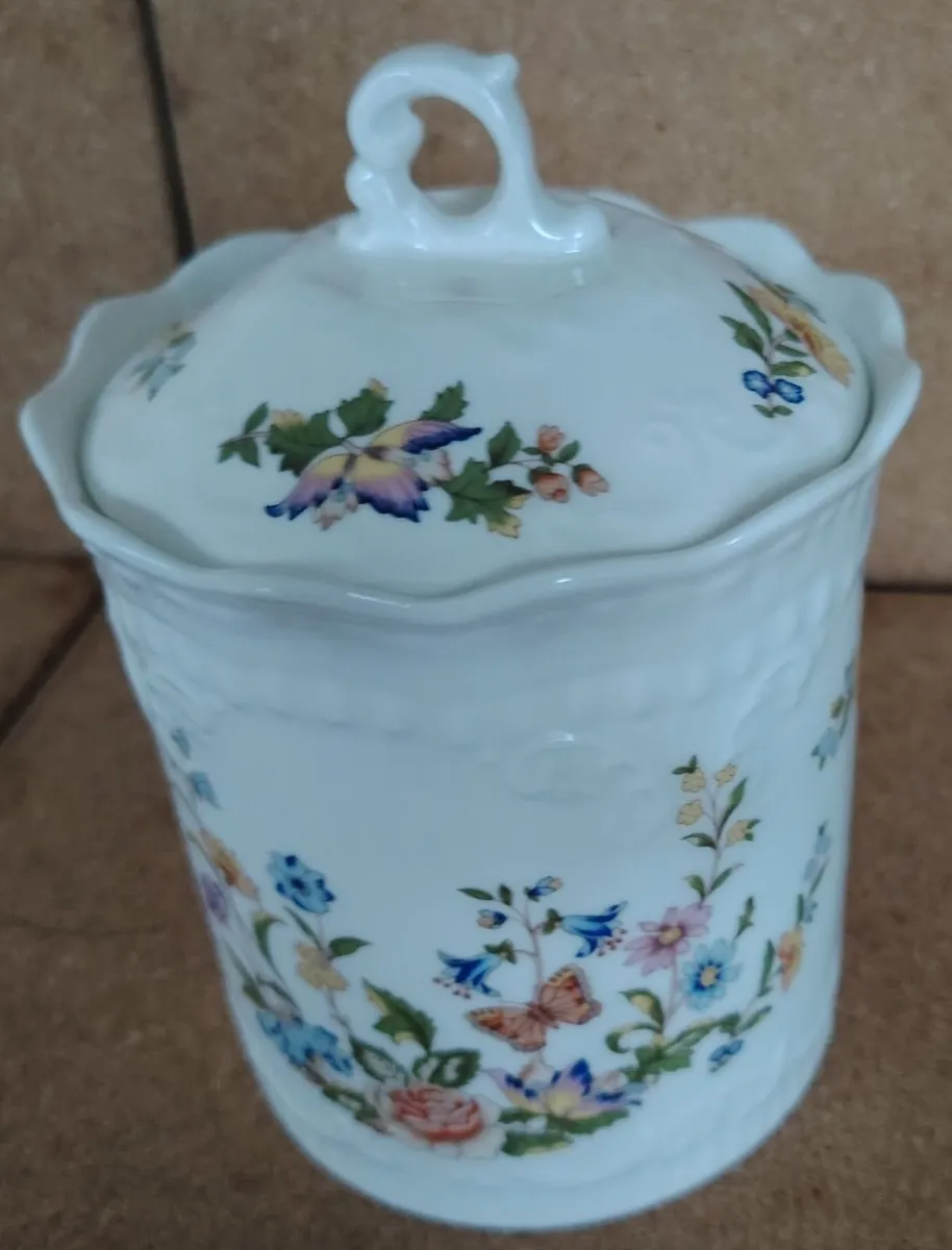 Vintage Aynsley "Cottage Garden" Biscuit Barrel - Image 3
