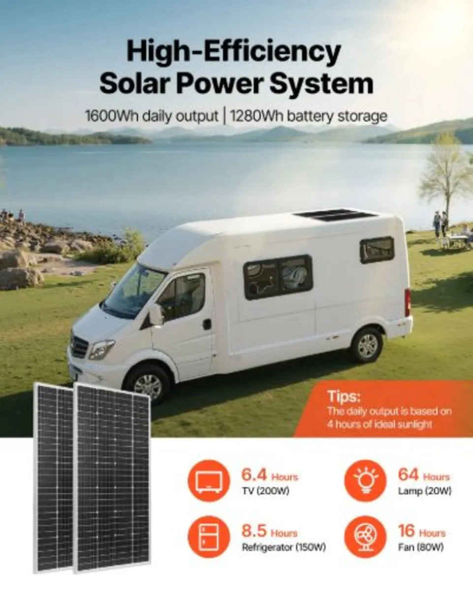 400W 12V Complete Solar Power Kit, 2PCS 200W - Image 2