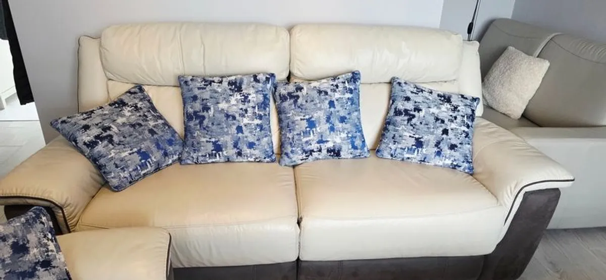 Leather Recliner and a double leather sofa bed - Image 1