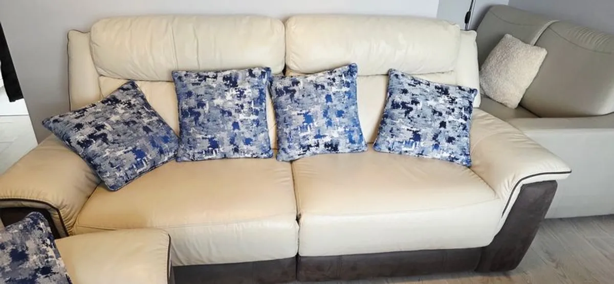 Leather Recliner and a double leather sofa bed - Image 2
