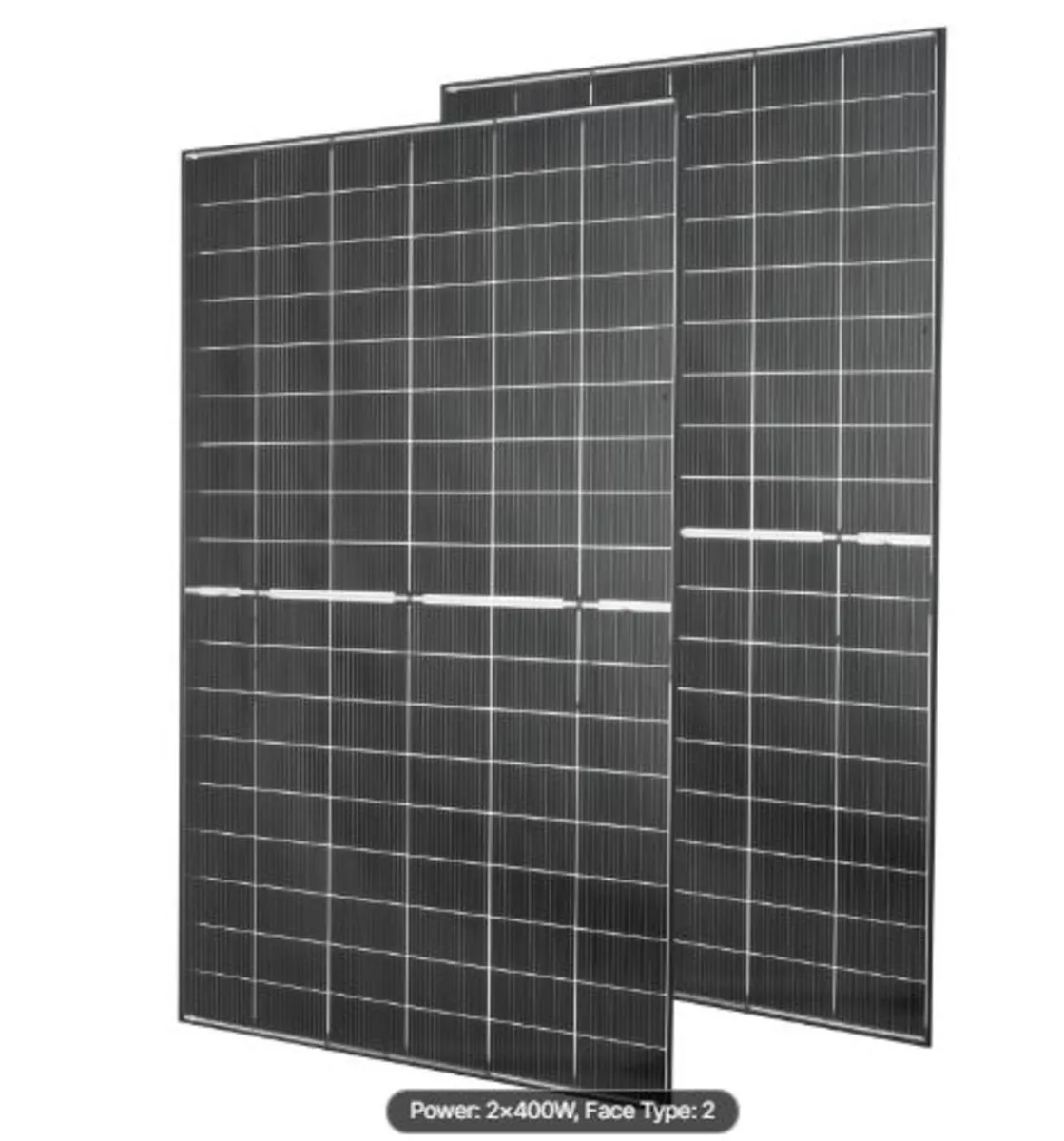 2PCS 400W Bifacial Solar Panels, 16BB N-Type - Image 1
