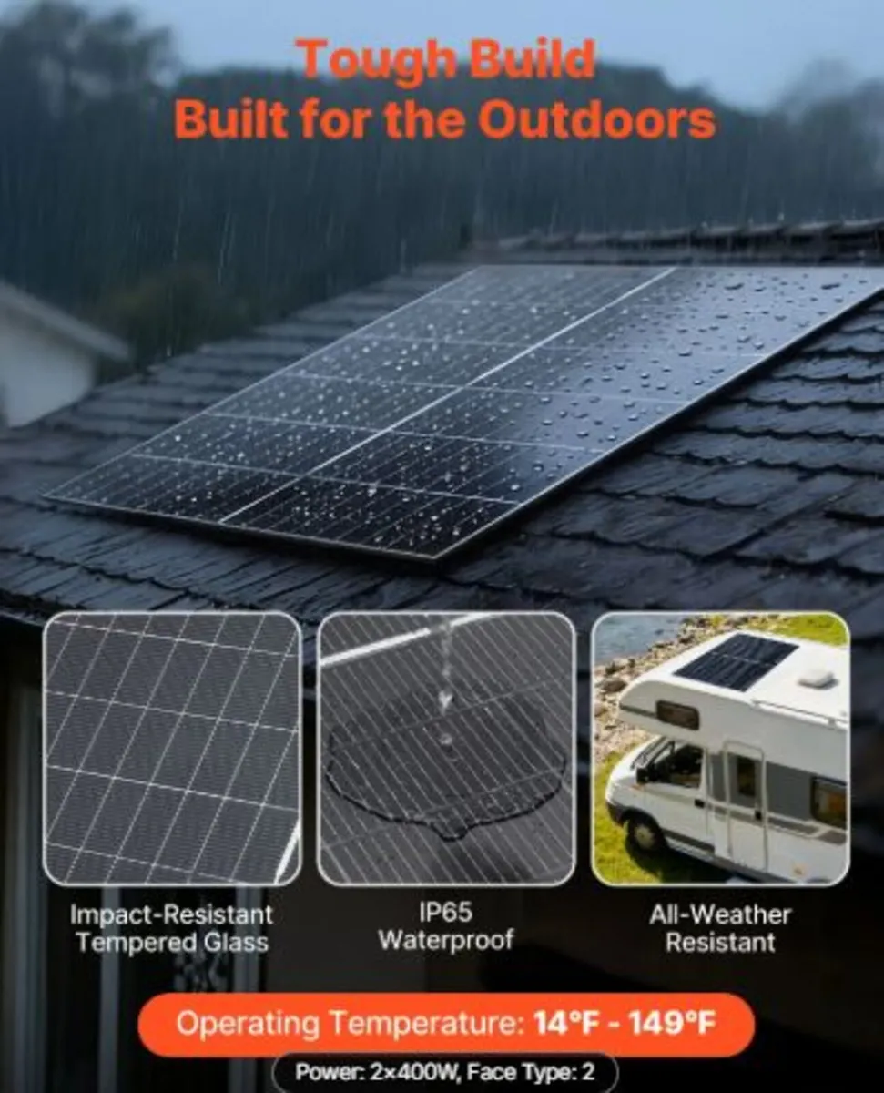 2PCS 400W Bifacial Solar Panels, 16BB N-Type - Image 2