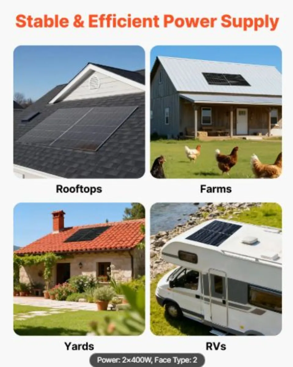 2PCS 400W Bifacial Solar Panels, 16BB N-Type - Image 3