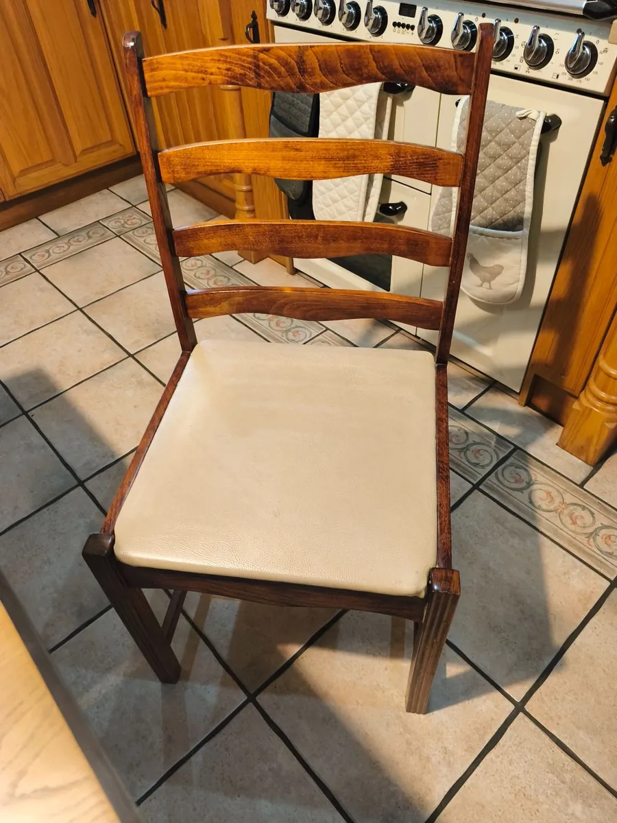 Dining table with glass top and four chairs - Image 1