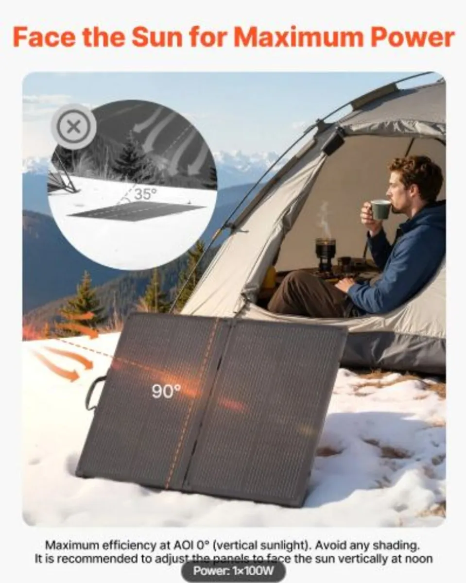 100W Foldable Solar Panel with Frame, 16BB N-Type - Image 4