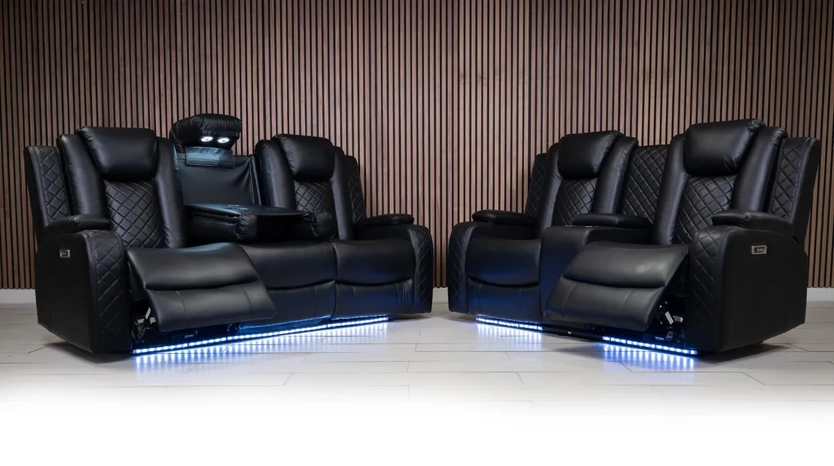 Ashbyrne Electric Leather Recliner Sofa Set - Image 1