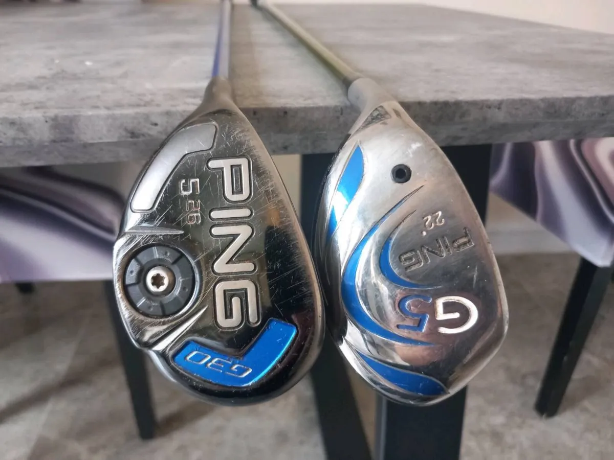 Two ping golf woods.  Left handed clubs - Image 1