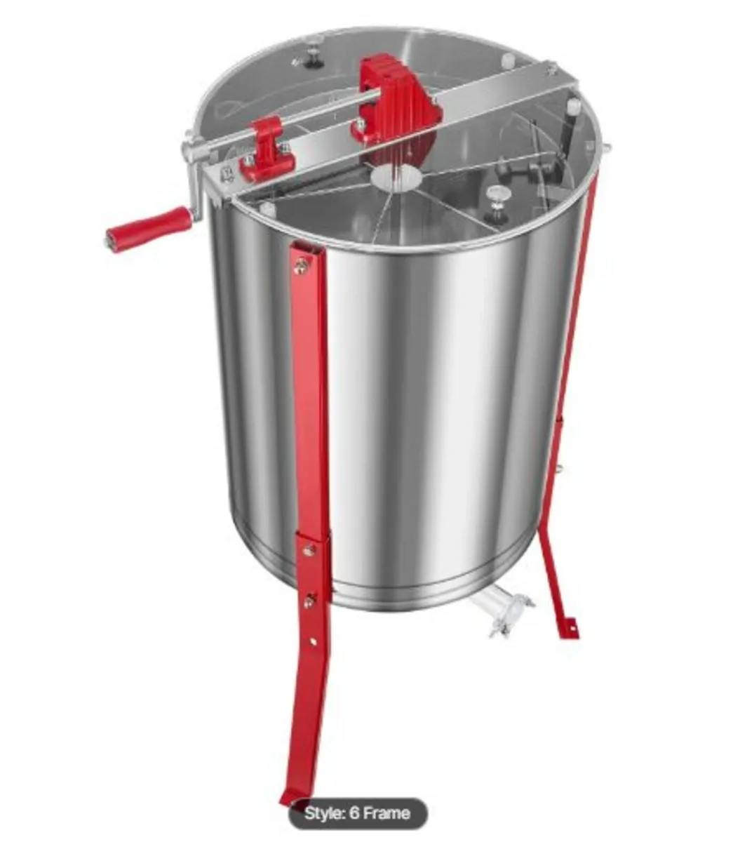 Honey Extractor, 6 Frame Manual Honey Spinner - Image 2