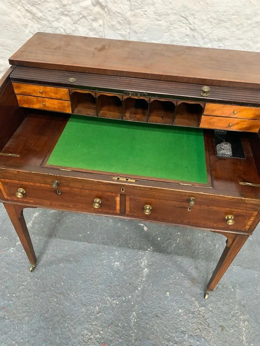 Early 19th C Regency Mahogany Cylinder Bureau - Image 3