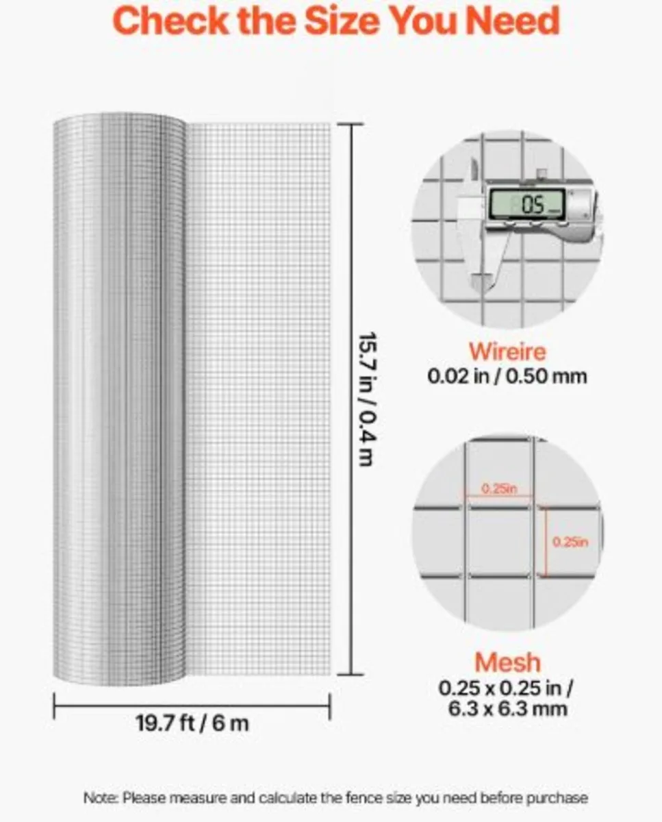 Hardware Cloth, 6.3 mm 0.4 x 6 m 0.5 mm Diameter - Image 2